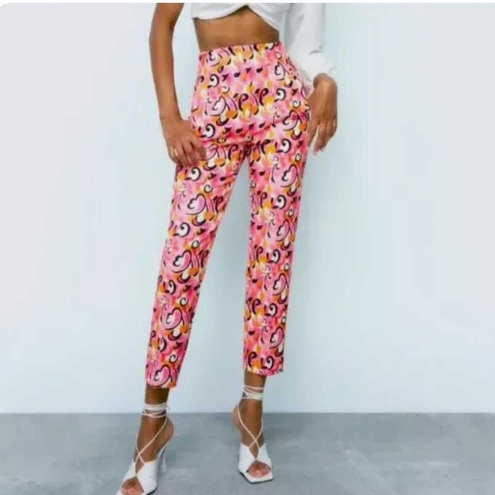ZARA HIGH WAIST PINK BARBIE-CORE TROUSE